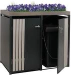 2er-M&uuml;lltonnenverkleidung MCW-O67, M&uuml;lltonnenbox mit Pflanzkasten, Metall