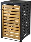 dobar M&uuml;lltonnenverkleidung 120 L, schwarz-braun