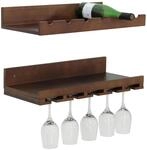 2er-Set Weinregal MCW-P22, Glas-/Flaschenhalter Wandbar f&uuml;r 6 Flaschen/15...