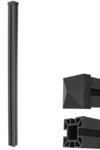WPC-Pfosten Savoie-WPC-Zaun, Pfeiler Pfahl, Stecksystem 1,88m ~ anthrazit