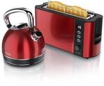 Arendo Fr&uuml;hst&uuml;cks-Set Edelstahl Wasserkocher 1,7l, 2-Scheiben Langschlitz...