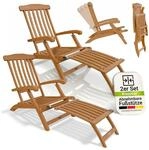 Juskys&reg; Sonnenliege Evia 2er Set - klappbar f&uuml;r Garten & Terrasse, ge&ouml;ltes