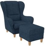 Supellex Sofia Ohrensessel mit Hocker Design Vienna Dunkelblau?
