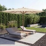 Gastronomie Holz-Sonnenschirm MCW-C57b, Gartenschirm, Polyester/Holz 29kg, eckig 4x4m