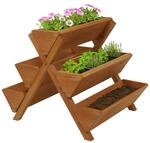 Pflanztreppe MCW-O15, Blumenregal Kr&auml;utertreppe Pflanzk&uuml;bel Hochbeet, 5...