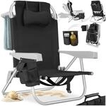 tectake&reg; Aluminium Strandstuhl, klappbar, mit Rucksackfunktion, 5-fach verstellbare