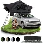 Juskys Autodachzelt Lago 120 x 210 cm - LED-Beleuchtung & Leiter - Schwarz