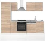 Vicco K&uuml;che 270 cm K&uuml;chenzeile K&uuml;chenblock Einbauk&uuml;che Sonoma