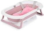 Chipolino Babywanne Isla mit Badekissen faltbar, integrierter Wasserablauf rosa