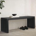 Sitzbank FineBuy Garderobenbank Akazie Massivholz 120 cm Schwarz Flurbank Klein