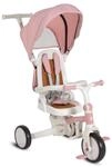 Byox Dreirad, Tricycle Compacto 4 in 1 Schiebegriff klappbar Gurt umbaubar EVA...