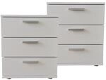 HTI-Living Nachtkommode 3 Schubladen Nina Wei&szlig; 2er-Set