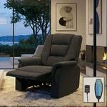 Fernsehsessel MCW-F23, Relaxsessel Liege Sessel, Stoff/Textil 102x79x96cm ~ grau