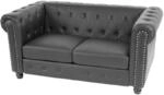 Luxus 2er Sofa Loungesofa Couch Chesterfield Edinburgh Kunstleder 160cm ~ runde
