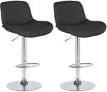 CLP 2er Set Barhocker Solon Chrom I Samtbezug oder Stoffbezug I Barstuhl