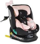 Moni Kindersitz Serengeti i-Size (40-150cm) Isofix, Kuscheltier, Nackenkissen rosa