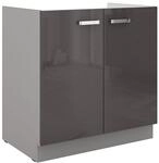 Sp&uuml;len Unterschrank 80 Hochglanz Grau K&uuml;chenzeile K&uuml;chenblock K&uuml;che Grey Bianca