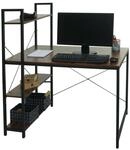 Schreibtisch mit Regal MCW-K81, Laptoptisch B&uuml;rotisch Arbeitstisch, 100x60cm Metall