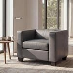 Sessel Loungesessel Lille ~ Kunstleder, dunkelgrau