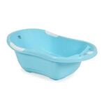 Babybadewanne Lilly platzsparend mit Wasserablauf, Ablagef&auml;cher f&uuml;r Zubeh&ouml;r blau