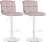 CLP Barhocker 2er Set h&ouml;henverstellbar mit Lehne Peru, Barst&uuml;hle gepolstert
