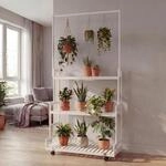 Bambus Pflanzenregal MCW-Q33, Blumentreppe Blumenst&auml;nder Pflanzentreppe, Stange 3