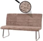 Sitzbank MCW-G55, Esszimmerbank Bank, Edelstahl geb&uuml;rstet Stoff/Textil Chenille