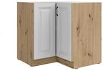 Eckunterschrank 90x90 cm Stilo Wei&szlig; Eiche Artisan K&uuml;chenzeile K&uuml;chenblock...