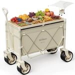 HOMECALLBollerwagen 3-in-1 Bollerwagen Faltbar mit Tischplatte Sonnendach f&uuml;r