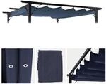 Ersatzbezug 370x300cm f&uuml;r Dach Pergola Pavillon MCW-C42 3,5x3,5m ~ blau