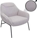 Lounge-Sessel MCW-J77, Cocktailsessel Sessel, Boucl&eacute; Stoff Metall ~ hellgrau
