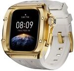 F&uuml;r Apple Watch Series 10 46mm Silikon Armband mit Metall Geh&auml;use Case