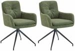 CLP Esszimmerst&uuml;hle 2er Set drehbar Pickett Stoff, 180&deg; schwenkbare Sessel mit
