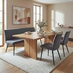 Esszimmer-Set MCW-K16, 2er-Set Stuhl+Sitzbank Esszimmergruppe Sitzgruppe