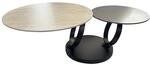 riess-ambiente Design Couchtisch DANCING RINGS rost rund drehbar Travertin Keramik