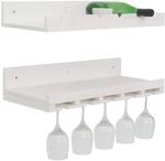2er-Set Weinregal MCW-P22, Glas-/Flaschenhalter Wandbar f&uuml;r 6 Flaschen/15...