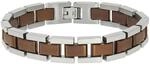Zeeme Stainless Steel Armband Edelstahl zweifarbig matt glanz 21cm lang