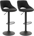 2er-Set Barhocker MCW-N64, Barstuhl Tresenhocker, Fu&szlig;ablage drehbar, Kunstleder