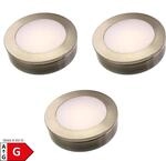 3er Set LED Einbauspot Unterbauspot Edelstahl geb&uuml;rstet 12VDC 3 Watt Warmwei&szlig; 6,3