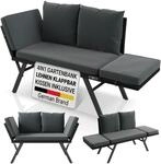 JUSKYS&reg; Gartenbank Calvia - klappbare Bank mit Sonnenliegefunktion f&uuml;r den Garten,