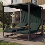 Alu Lounge-Gartenliege MCW-P81, Sonnenliege Daybed, 10cm-Polster 220g/m&sup2;