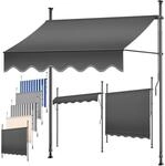 KESSER&reg; Klemmmarkise mit Handkurbel Balkon, Balkonmarkise ohne Bohren, UV-best&auml;ndig