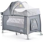 Cangaroo Reisebett iSleep Wiege Matratze Spielbogen Wickelauflage Moskitonetz grau
