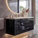 Premium Waschbecken + Unterschrank MCW-D16, Waschbecken Waschtisch, hochglanz 90cm ~