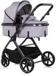 Chipolino Kombikinderwagen Pearl 2 in 1 umbaubar Rucksack Fu&szlig;sack Korb Federung grau