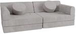 Juskys Kinder Spielsofa Kayo - Hellgrau, baubare Stapelsteine f&uuml;r Kinder,
