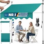 KESSER&reg; Klemmmarkise mit Handkurbel Balkon, Balkonmarkise ohne Bohren,...