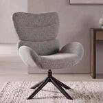 Loungestuhl MCW-Q53, Sessel Loungesessel Esszimmerstuhl, drehbar Metall Chenille