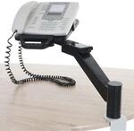 Telefonarm H555, Telefonhalter Telefonschwenkarm Tischhalterung, schwarz