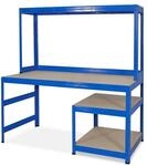 BRB Werkbankregal mit Regalaufsatz 1500x600/300x1500 mm versch. Ausf&uuml;hrungen